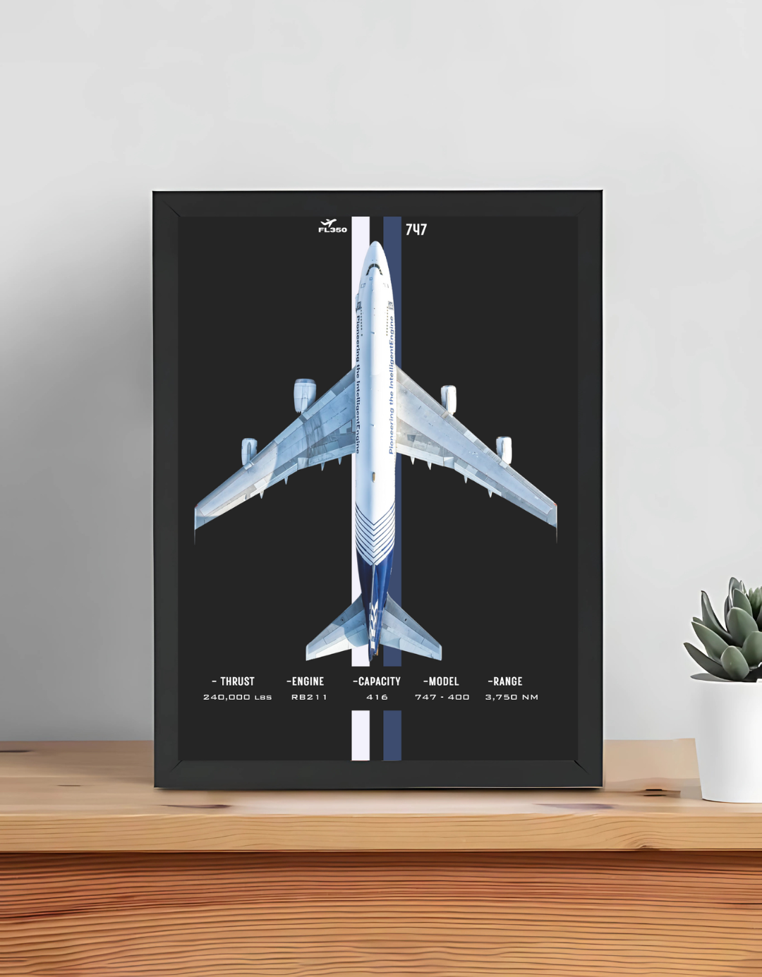 747 Queen of the Skies - Premium Aviation Poster | Boeing Jumbo Jet Art